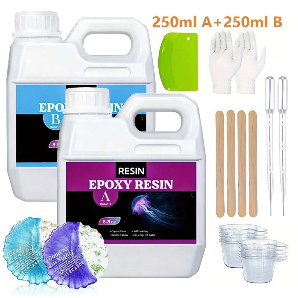 Resin Jewelry Kit - Zestaw żywicy epoksydowej o pojemności 125ml/250ml,
