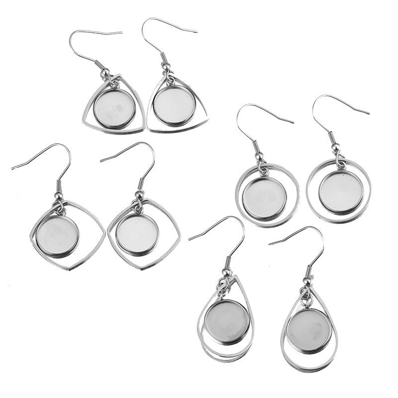 Bezels Set Pendant - 10 szt. Taca ze stali nierdzewnej