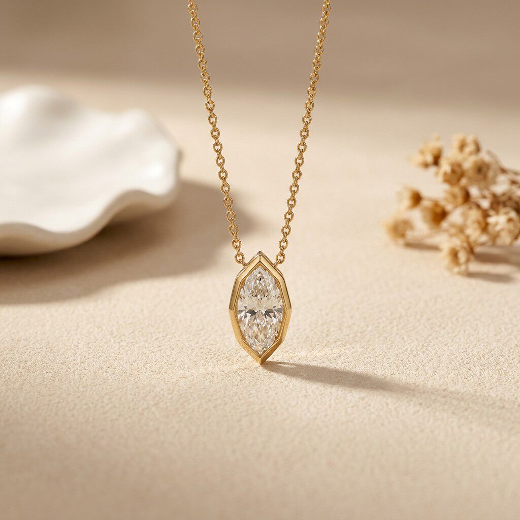 Naszyjnik z moissanitem o szli – Bezels Set Pendant recenzja i cena