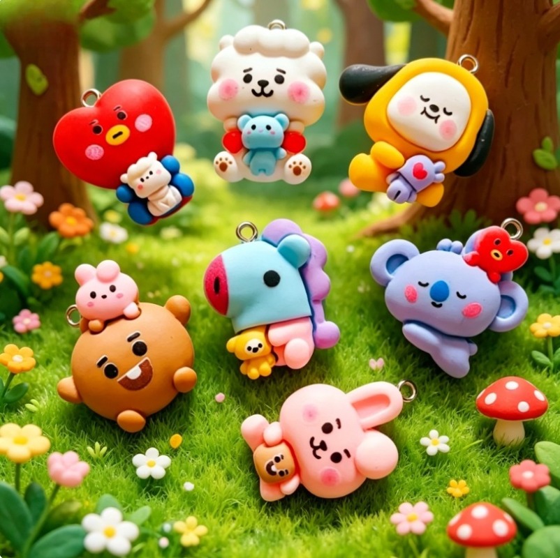 7 szt. BT21 Żywiczne Charmsy z – Crafting Resin recenzja i cena